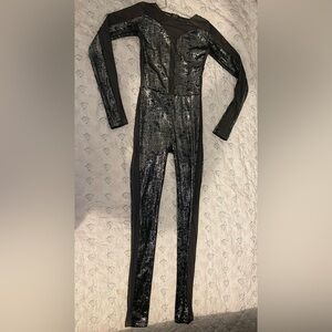 Weissman Shimmering Black and Silver Jumpsuit